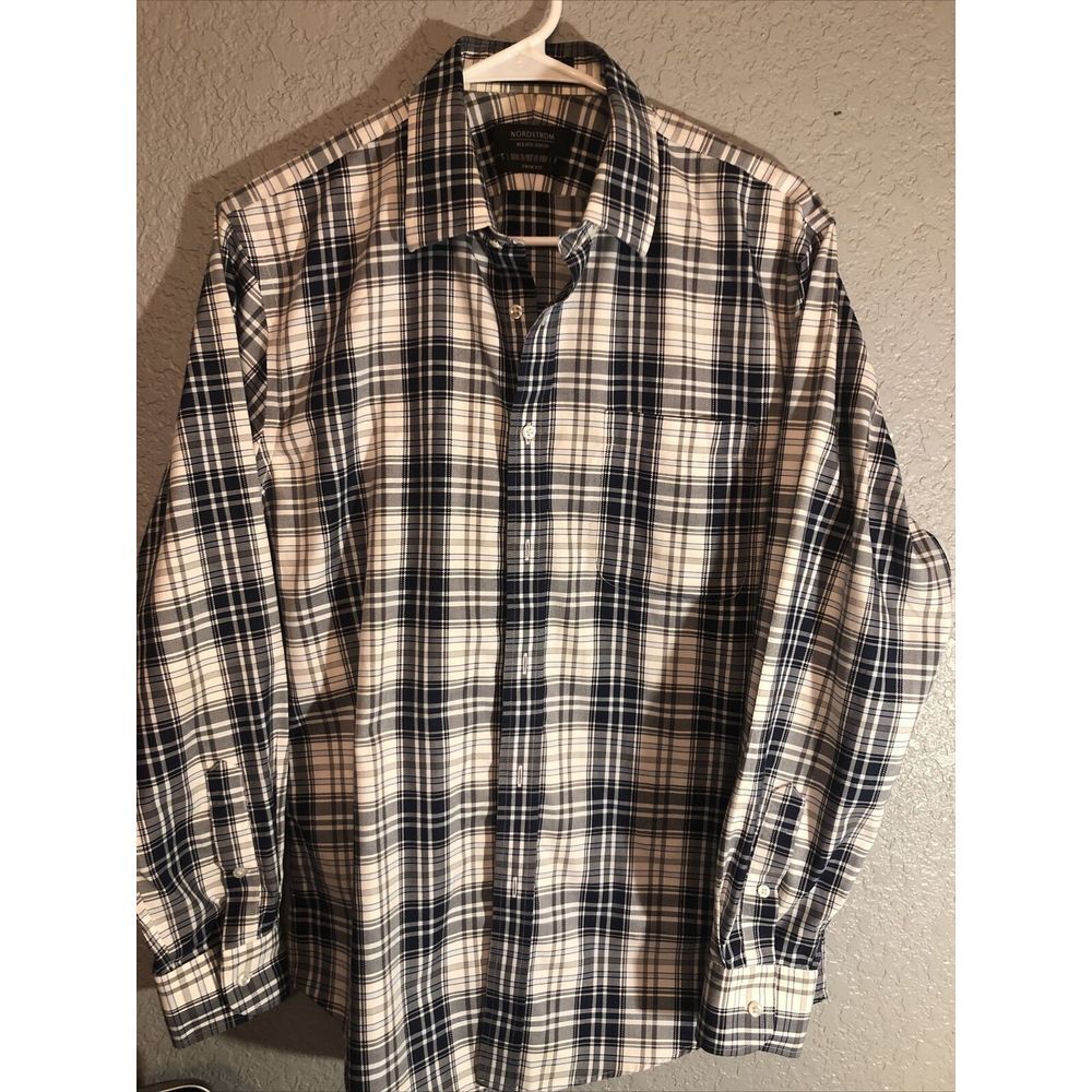 Wrinkle Free‎ NORDSTROM Men's Shop Smart Care Shirt_TRIM Fit_Size 15 1/2 - 32-33
